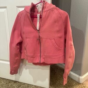 Pink Zip-Up Lululemon cropped Hoodie